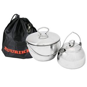 Camping-Set mit Wasserkessel und Topf für offenes Feuer und Outdoor-Kochgelegenheiten von Muurikka, perfekt für Camping-, Grill- und Outdoor-Aktivitäten