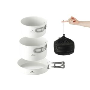Naturehike Camping Kochgeschirr Set, antihaft und leichtgewichtiges Kochset für Outdoor-Ausflüge, inklusive Topf, Bratpfanne und Wasserkocher