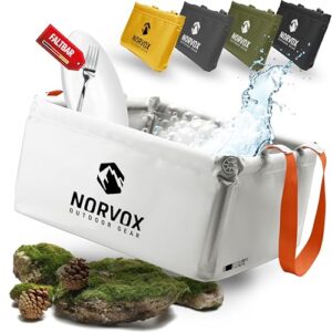 NORVOX Outdoor Faltschüssel - 15L oder 20L – faltbare Schüssel für Camping, Spülschüssel und Waschschüssel mit kompaktem Design