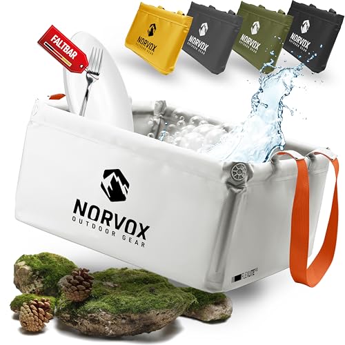NORVOX Outdoor Faltschüssel - 15L oder 20L – faltbare Schüssel für Camping, Spülschüssel und Waschschüssel mit kompaktem Design