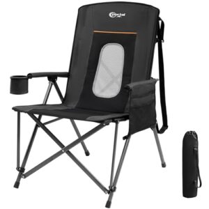 Portal Campingstuhl Faltbar Klappstuhl 180 KG Belastbar mit Hochlehner Verstellbar für Garten Balkon Picknick