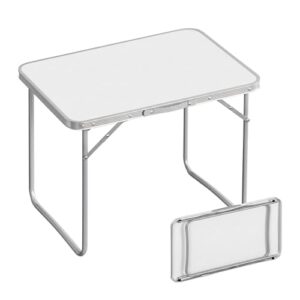 Faltbarer Campingtisch aus Alu, ideal für Garten, Balkon und Strand, weiß