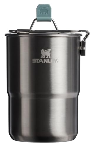 Stanley Wildfare Go 4-teilige Kochset aus Edelstahl mit zwei Tassen, Topf und Deckel, Camping-Essentials für Ihre Küche, BPA-frei