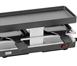 Stöckli Raquette Twinboard Basis, hochwertige Ausrüstung für Kochabenteuer mit antihaftversiegelter Grillplatte und VDE-Zertifikat.