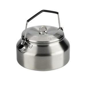 Thous Winds 1L Edelstahl Camping Wasserkocher, Ultraleichter Outdoor Teekocher Teekanne Kaffeekanne für Indoor, Outdoor, Camping, Wandern, Picknick - Silber