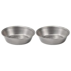 Zwei leichte und robuste Edelstahl-Teller für Camping, Outdoor-Geschirr, Picknick oder Wandern - Runde Teller aus hochwertigem 304-Edelstahl, silberfarben, wiederverwendbar und recyclebar