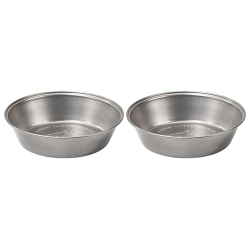 Zwei leichte und robuste Edelstahl-Teller für Camping, Outdoor-Geschirr, Picknick oder Wandern - Runde Teller aus hochwertigem 304-Edelstahl, silberfarben, wiederverwendbar und recyclebar