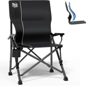 Bequemer Campingstuhl mit Lendenwirbelstütze, 150kg Belastbarkeit, Faltbar und verstellbar, ideal für Camping, Garten, Balkon oder Picknick