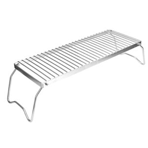 Tragbarer Lagerfeuergrill, Klappbarer Camping-Grillrost mit Aufbewahrungstasche für den Außenbereich. Edelstahl-Grill aus hochwertigem Material, ideal für Camping und Outdoor-Kochen.
