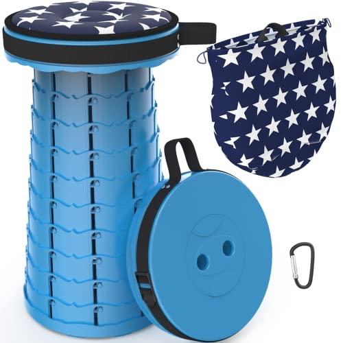 Tragbarer Klapphocker für Camping und Outdoor, faltbar und leicht zu transportieren, Höhe einstellbar von 6,5 bis 45 cm
