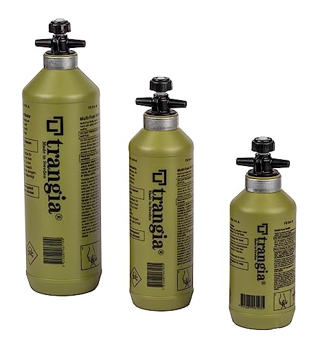 Trangia Brennstoffflasche 0,3 L olivgrün aus Polyethylen mit Sicherheitsverschluss für Camping und Zeltwanderung geeignet