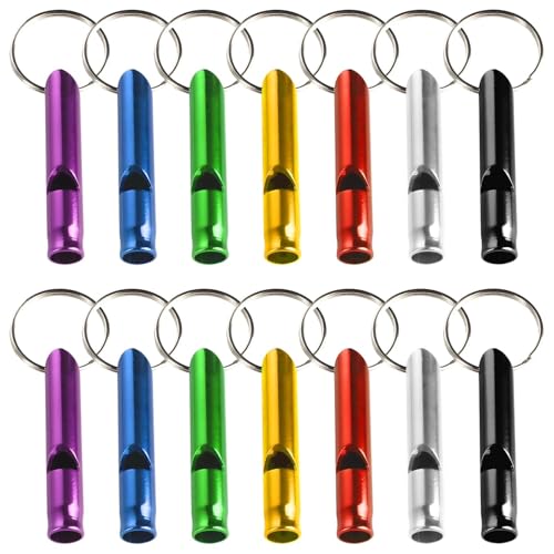 Trillerpfeife aus Aluminiumlegierung, 14 Stück, für Outdoor-Aktivitäten und Notfälle