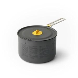 Ultraleichter Campingtopf mit Antihaftbeschichtung und Siebdeckel - Kompaktes Design aus harteloxiertem Aluminium für 1-3 Personen.