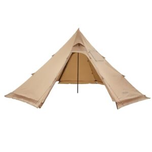 VEVOR Campingzelt für 4 Personen, tragbares Tipi-Zelt mit Ofenanschluss und Pyramidenzelt aus Segeltuch, ideal zum Wandern, Angeln und Rucksackreisen in verschiedenen Wetterbedingungen.