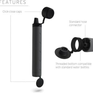 Persönlicher Wasserfilter für Wandern, Camping, Reisen und Notfallvorbereitung. Lebenslanges Trinkwasser durch jeden Schlauch!