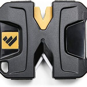 Mini-V-Messer-Schärfer für Survival- & Outdoor-Aktivitäten - kleiner EDC Taschen-Schärfer mit 25-Grad-Schliff für Messer & Werkzeug