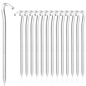 Robuste Zeltheringe für Outdoor-Aktivitäten: Packung mit 14 und 18 cm langen Zeltheringen, Metallhaken, Aluminiumheringe für harte Böden, ideal für Garten, Camping, Angeln und Zelte