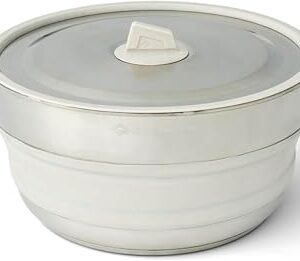 Zusammenfaltbarer Campingtopf aus BPA-freiem Edelstahl und Silikon für 2 bis 4 Personen - ideal für Camping-Ausflüge