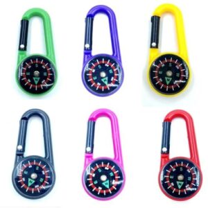 6 Stück Kompass für Kinder, Outdoor-Bushcraft-Kompass mit Karabinerhaken und Schlüsselanhänger für Camping und Aktivitäten im Freien