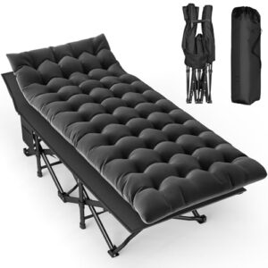 BULAGE Feldbett Klappbar mit Matratze, Campingbett für Erwachsene, leistungsstarkes und bequemes Campingbett mit Tragetasche und robuster Stahlrohrkonstruktion