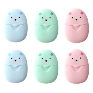 300 Stück Papier Seife, Tragbare Seifenblättchen mit Kunststoffbox, Reisen Seifenblätter, Nützliche Reise Gadgets für Unterwegs Reisen Camping zum Waschen im Freien