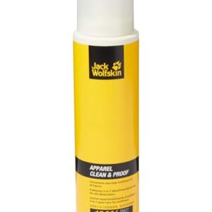 Das Konservierungsmittel APPAREL CLEAN & PROOF 300 von Jack Wolfskin schützt Ihre Outdoor-Ausrüstung vor Verschmutzungen und Gerüchen.