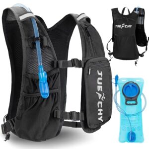 Ultraleichter Trinkrucksack mit 2-Liter-Wasserblase für Lauf, Radfahren und Wandern. Wasserdichte Handyhalterung und atmungsaktives Material.