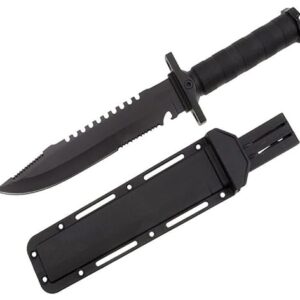 Bushcraft Messer mit rutschfestem Griff - perfektes Gürtelmesser, Schnitzmesser oder Jagdmesser mit Kunststoffholster