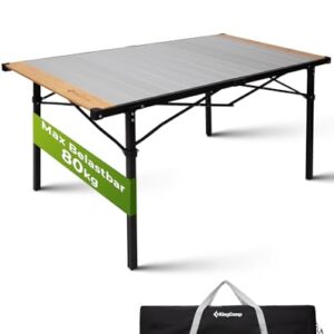 Campingtisch für 4-6 Personen, klappbar und leichtgewichtig, mit Aluminiumrahmen und Aufrollbaren Tischplatz, ideal für Camping und Outdoor-Aktivitäten.