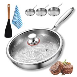 Titanpfanne von Kovali, 26/28/30 cm, unbeschichtet, Ultra-Durable, Scratch-Resistent, Non-Stick Wok Frying Pan für Küche und Camping