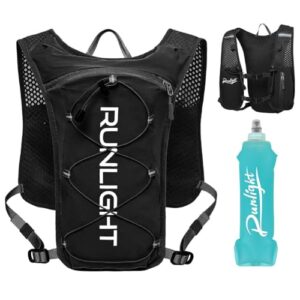 Laufweste, Leichter Wasserrucksack mit 500 ml Soft Flask, Lauf-Trinkwesten-Rucksack für Männer und Frauen, Trinkrucksack zum Wandern, Radfahren
