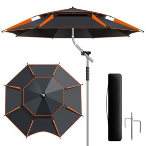 Großer Strandschirm für Reisen, Camping und Wandern mit hohem UV-Schutz 50+ und Windfestigkeit
