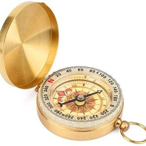 Portable Messingkompass mit Leuchtziffern für Outdoor-Aktivitäten, Wasserdicht und tragbar