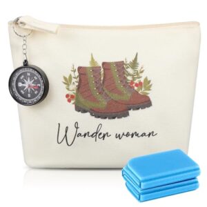 Wandern-Geschenkset für Damen mit Kompass, Sitzkissen, Wundertüte und Regenponcho in blauem Design