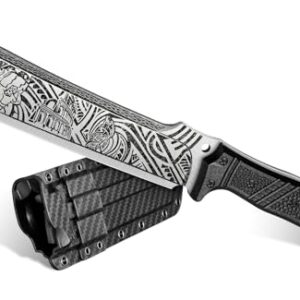 Großes Outdoor Messer scharf echt für Garten, Bushcraft Messer mit Feststehender Klinge und Full-Tang Strukturdesign