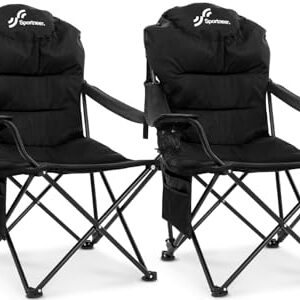 Campingstuhl mit Rückenlehne, Kopfstütze und Tragetasche für zwei Personen, Faltbar und Klappbar, bis 160 kg Gewichtsfähigkeit