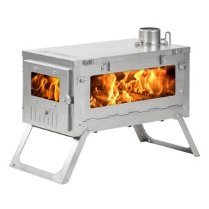 Tragbarer Titanofen für Camping im Freien, Ofenrohr 9.84 Fuß / 3 Meter, Ti-0.6 portable Titan Ofen für Camping und Ausflug