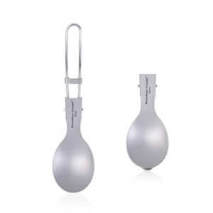 Boundless Voyage Titan Klapplöffel Spork Gabel Outdoor Camping Geschirr Besteck Set Reisebesteck, multifunktionales Camping-Set mit Klapplöffel, Spork und Gabel aus 99,98% Titan, ideal für Reisen und Camping
