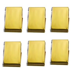 CAASFOOY 6 Stück Thermodecke, für den Außenbereich, Rettungsdecke stark, für Outdoor-Aktivitäten wie Wandern, Überleben und Erste-Hilfe-Decken, robust, reißfest & wasserdicht, 210 x 160 cm