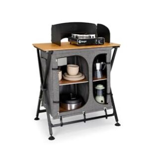 Kompaktes Campingkochen mit Küchenbox und Kleiderschrank für Auto-Camping oder Wohnmobilsport