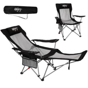 2-in-1 Campingstuhl mit Fußstütze und 4-Fach verstellbarer Rückenlehne, ideal für den Strand oder den Garten