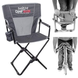 Campingstuhl mit Rückenlehne und Getränkehalter, leicht und kompakt, für Outdoor-Aktivitäten