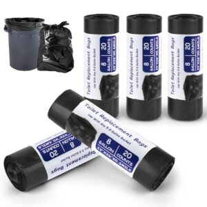 Campingtoilettenbeutel Set mit 100 Stück Toilettenbeuteln in Schwarz, biologisch abbaubare und wasserdichte Beutel für Campingzwecke