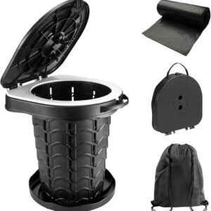 Campingtoilette Faltbar mit Deckel und 10 Müllsäcken, ideal für Outdoor-Camping oder den Notfall
