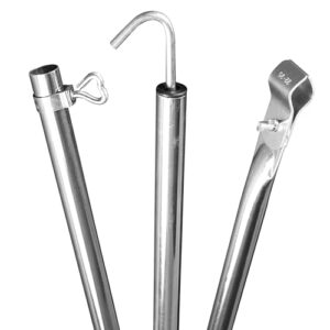 Dachhakenstange für Zelte und Vorzelte, teleskopierbar, 210-290 cm lang, aus Stahl, leicht und stabil