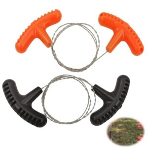 Edelstahl Drahtsäge, 2 Stück, tragebar, taschenförmig, Notdrahtsäge für Outdoor-Aktivitäten wie Gartenarbeit, Wandern und Camping