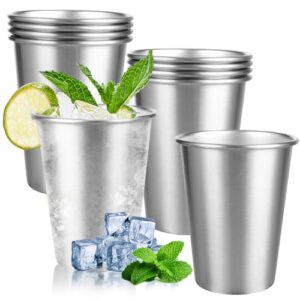 Edelstahlbecher Set mit 10 Stück, 350ml großen Edelstahl Bechern, BPA-frei und reisegeeignet für Picknick oder Party