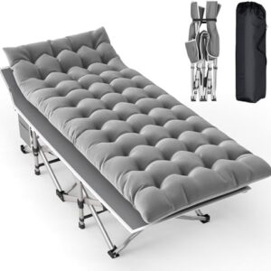 Feldbett Klappbar mit Matratze, leicht bis 208kg, Campingbett Klappbar für Gästebett im Garten oder Strand, ideal für Reisen und Outdoor-Aktivitäten