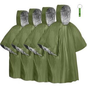 Notfall Regenponcho, Rettungsdecke für Camping, Wandern und Notfälle - 100 x 130 cm