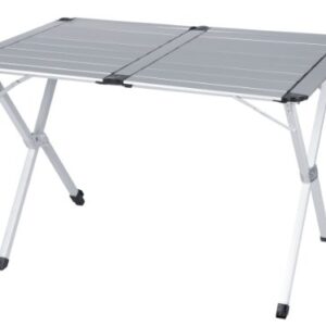High Peak Tisch Camping Klapptisch Olvera, Silber, ideal für Zelttouren und Campingleben mit Tragetasche